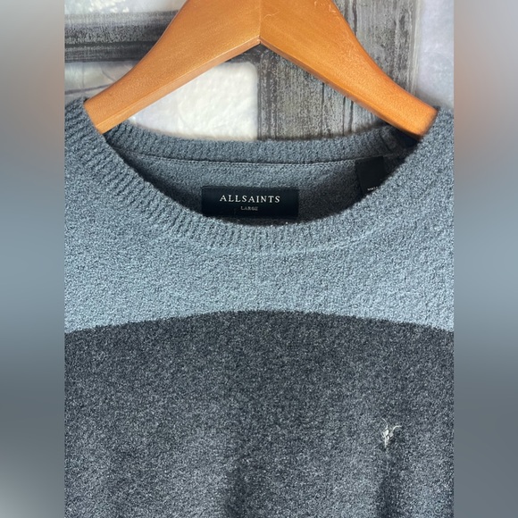 All Saints Lobke Gray and Black Men's Sweater - Picture 6 of 8